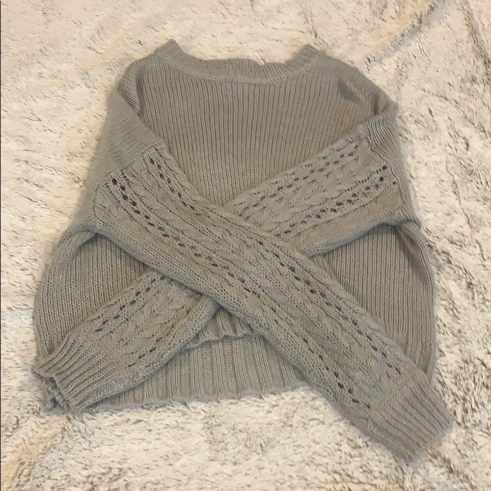 Drop shoulder knit sweater